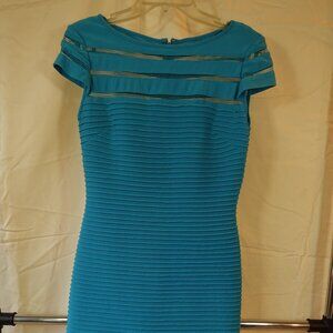 Teal Bandage Dress - Adrianna Papell - Size 8 - Stretchy mesh